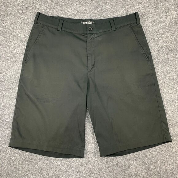 Nike Golf Shorts Mens 32 Black Tech Flat Front Golfing Dri Fit Tour Performance - Picture 2 of 15